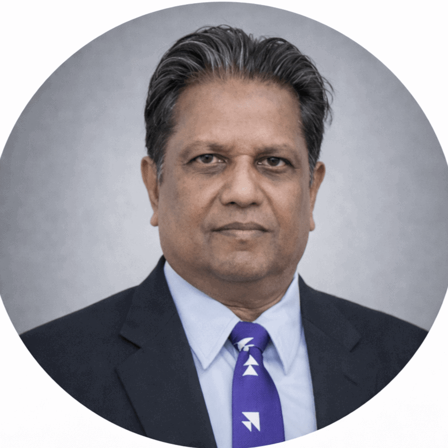 A professional portrait of a Sri Lankan man in formal attire representing the Radio Society of Sri Lanka.