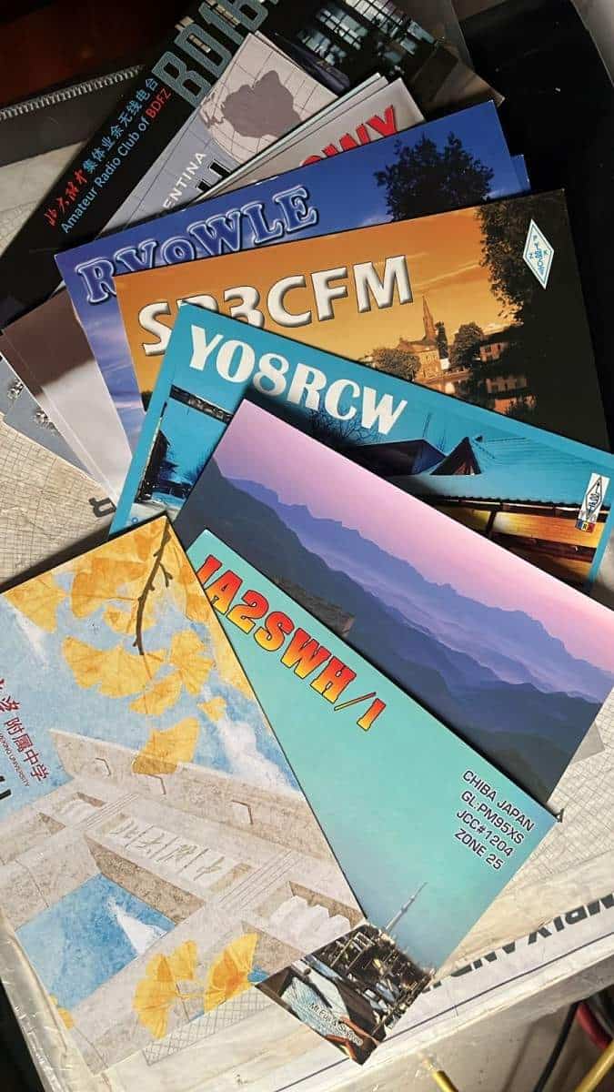Amateur radio QSL cards from the Radio Society of Sri Lanka.