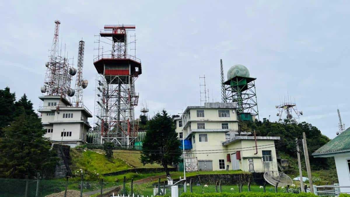 Communication towers of the Radio Society of Sri Lanka on a hilltop.